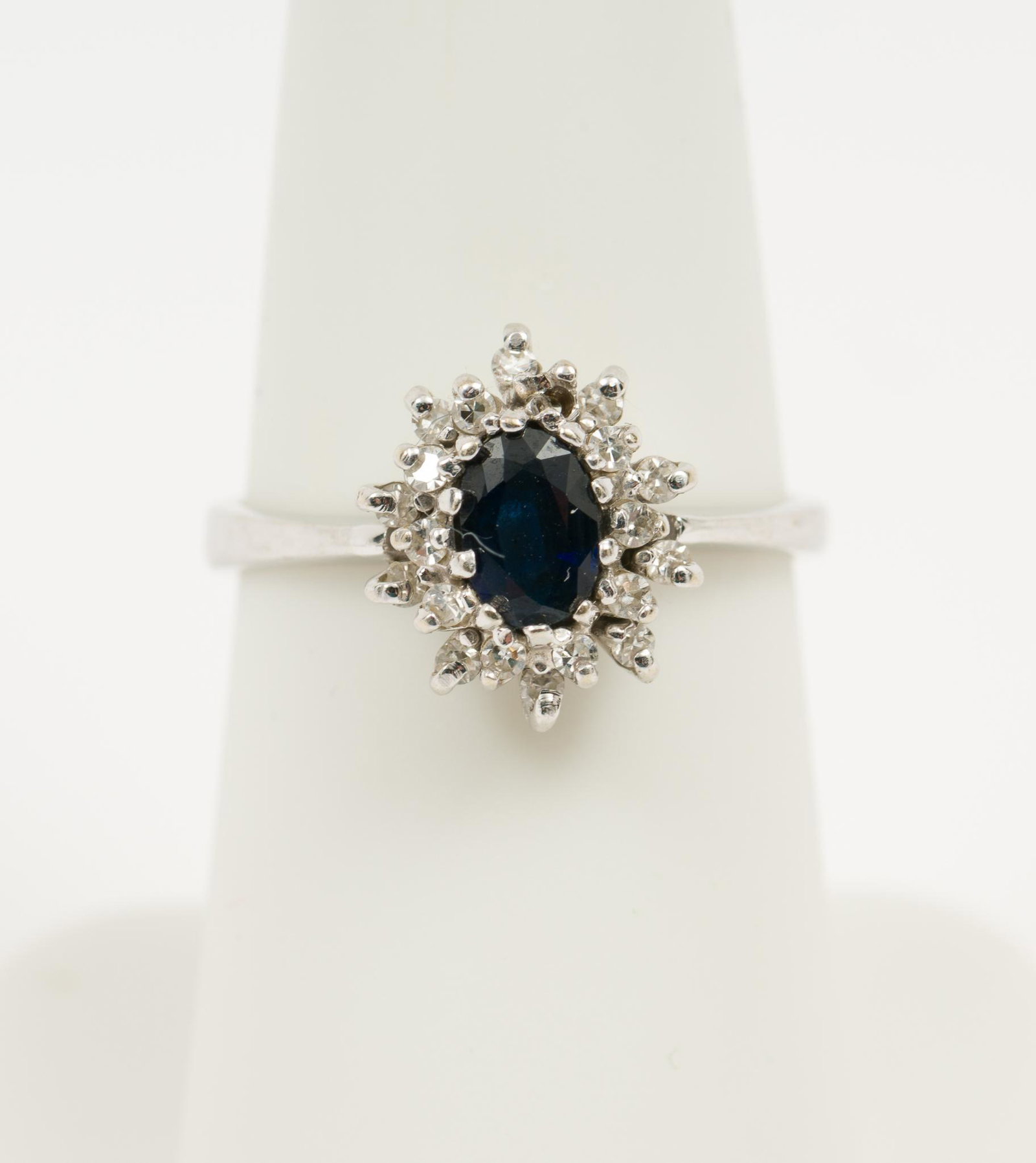14K White Gold Sapphire & Diamond Ring (1 of 4)