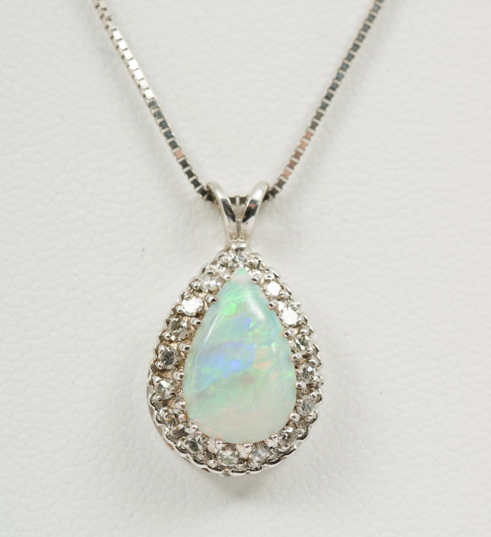 14K Gold Opal and Diamond Pendant Necklace (1 of 5)