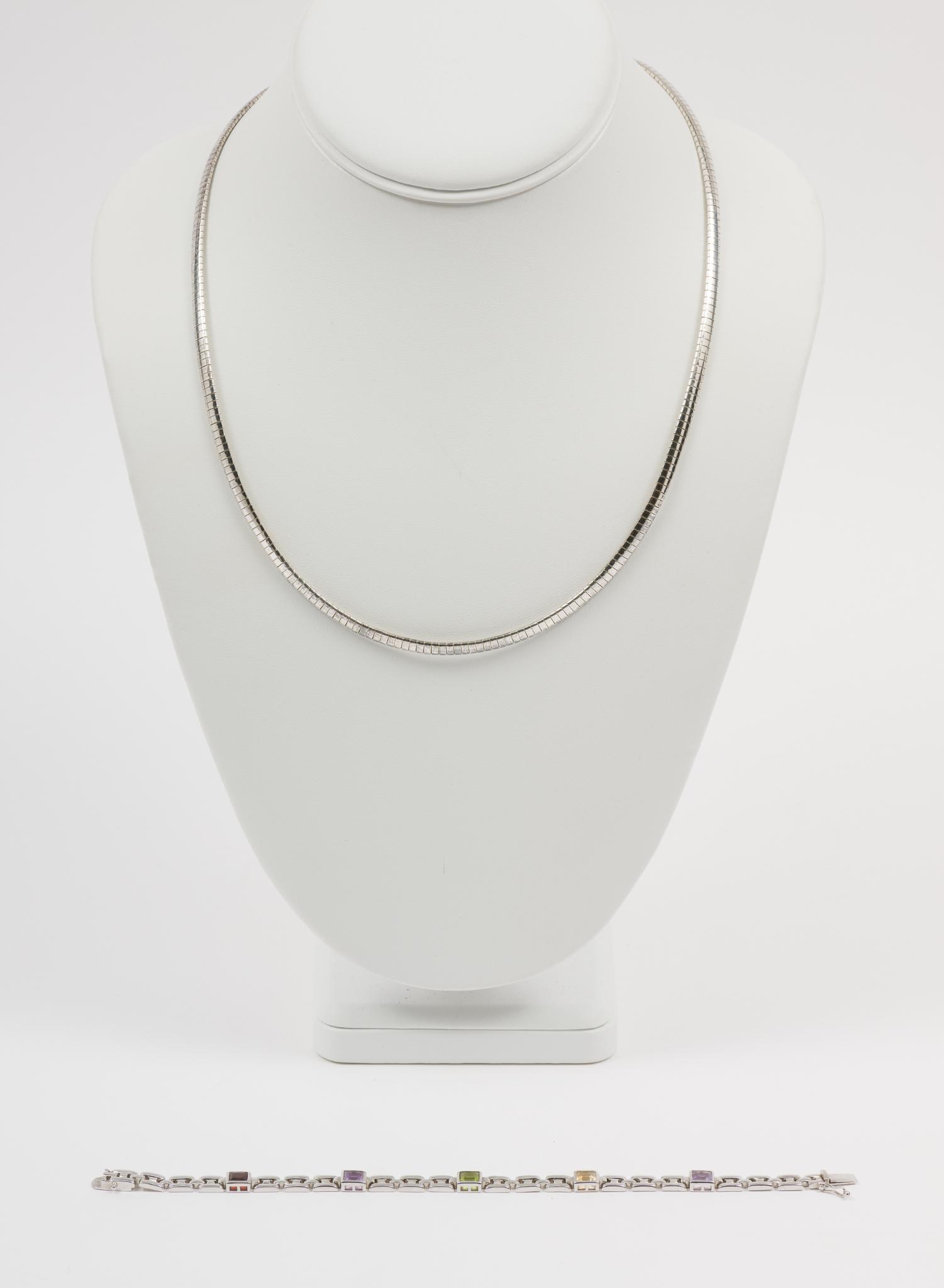 Sterling Necklace and Gemstone Bracelet (1 of 11)