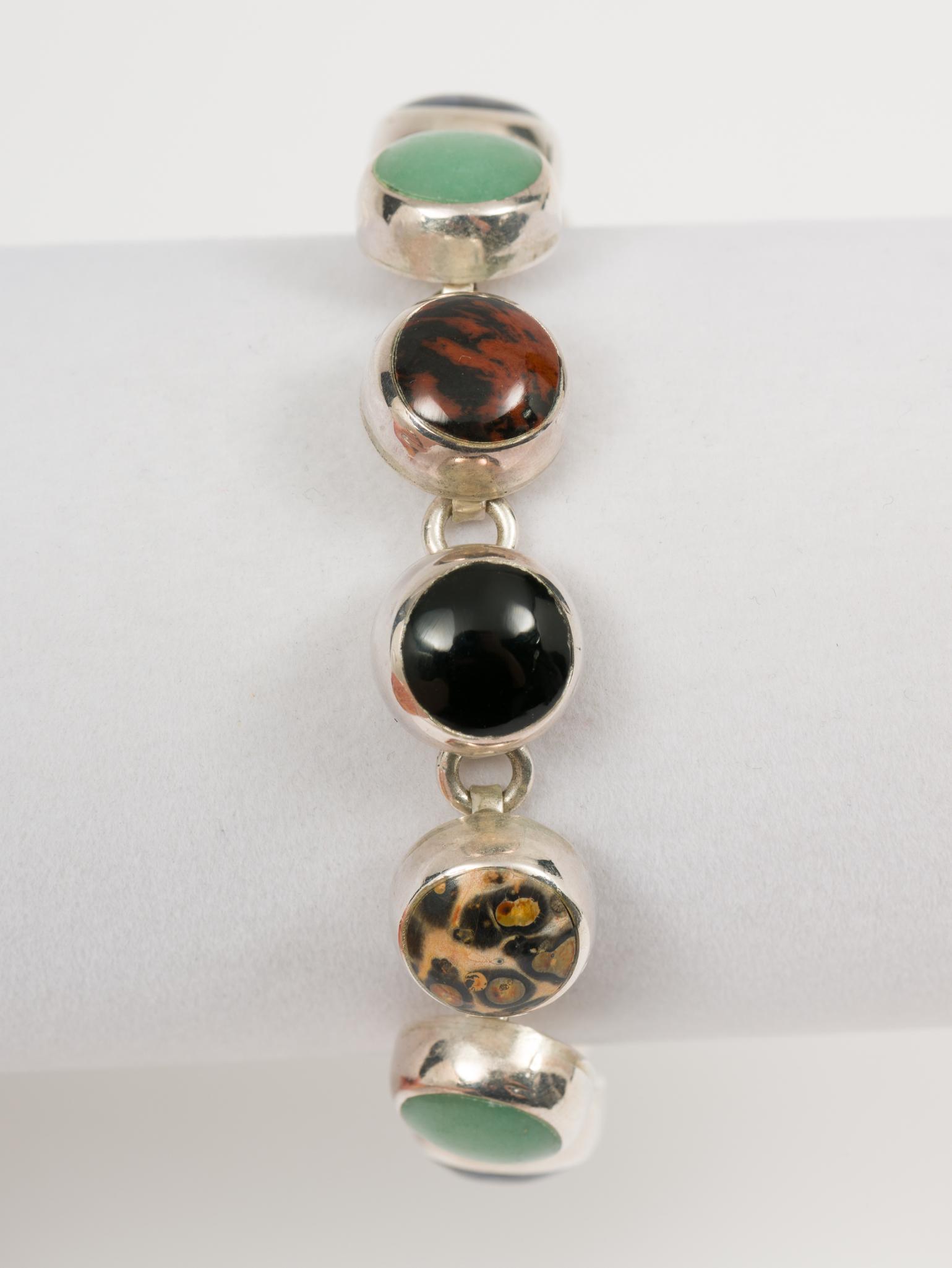 Sterling and Hardstone Toggle Bracelet (1 of 6)
