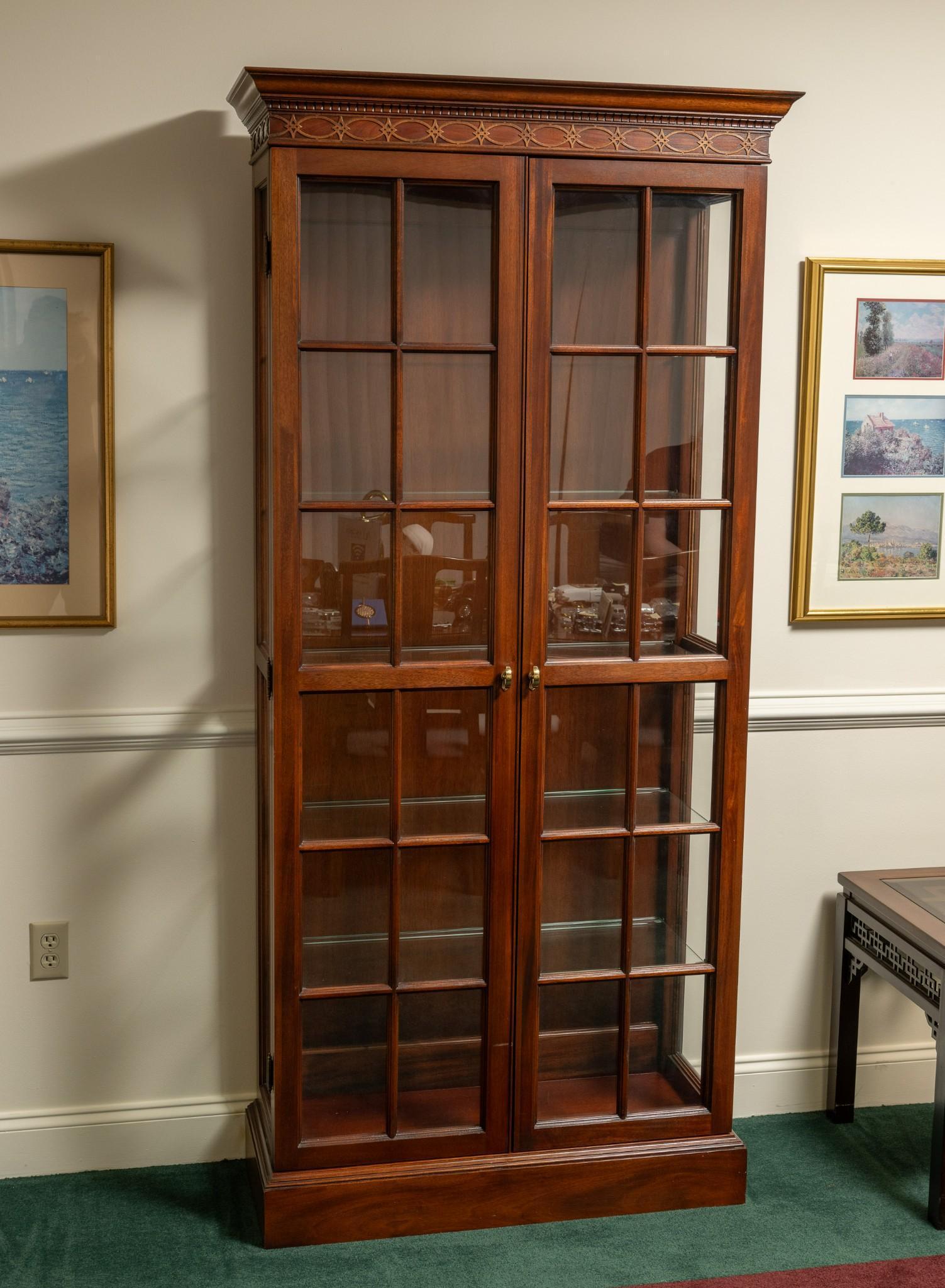 Lighted Wood Glass Curio Cabinet