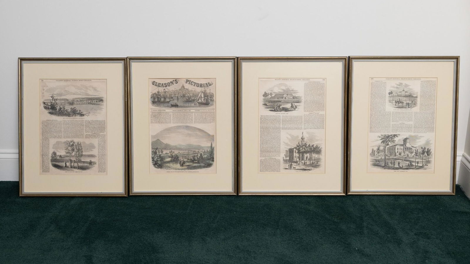 2 Ballou's Pictoral Drawing Room Companion & 2 Gleason's Pictoral Prints Of Harrisburg (1 of 5)