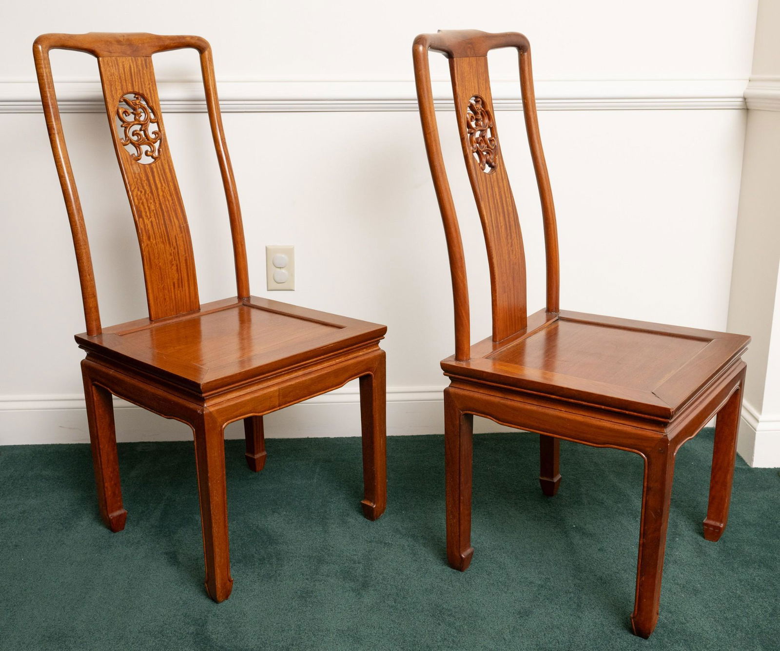 2 Chinese Carved Side Chairs (1 of 5)