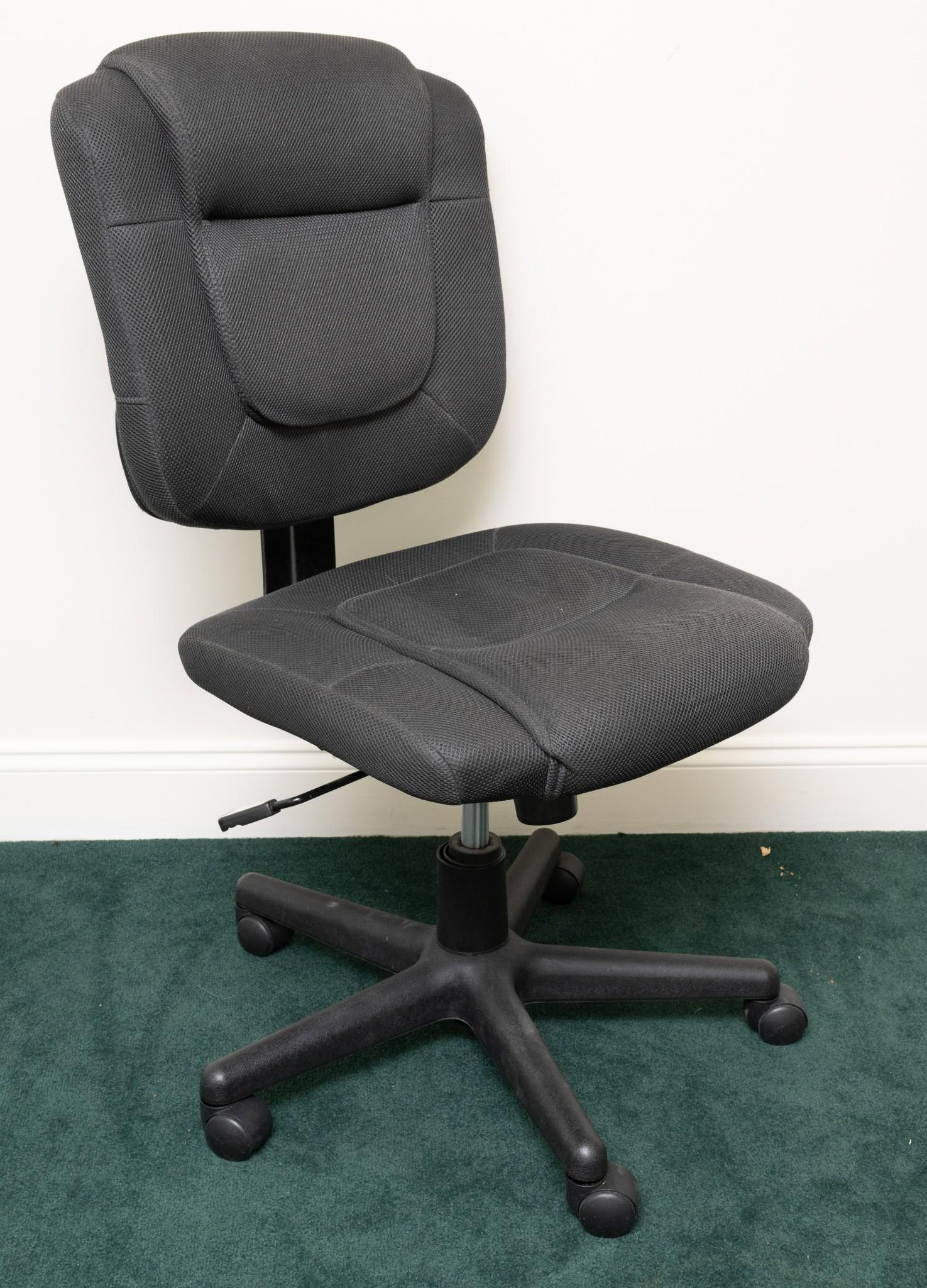 Grey Cushioned Rolling Office Chair (1 of 2)