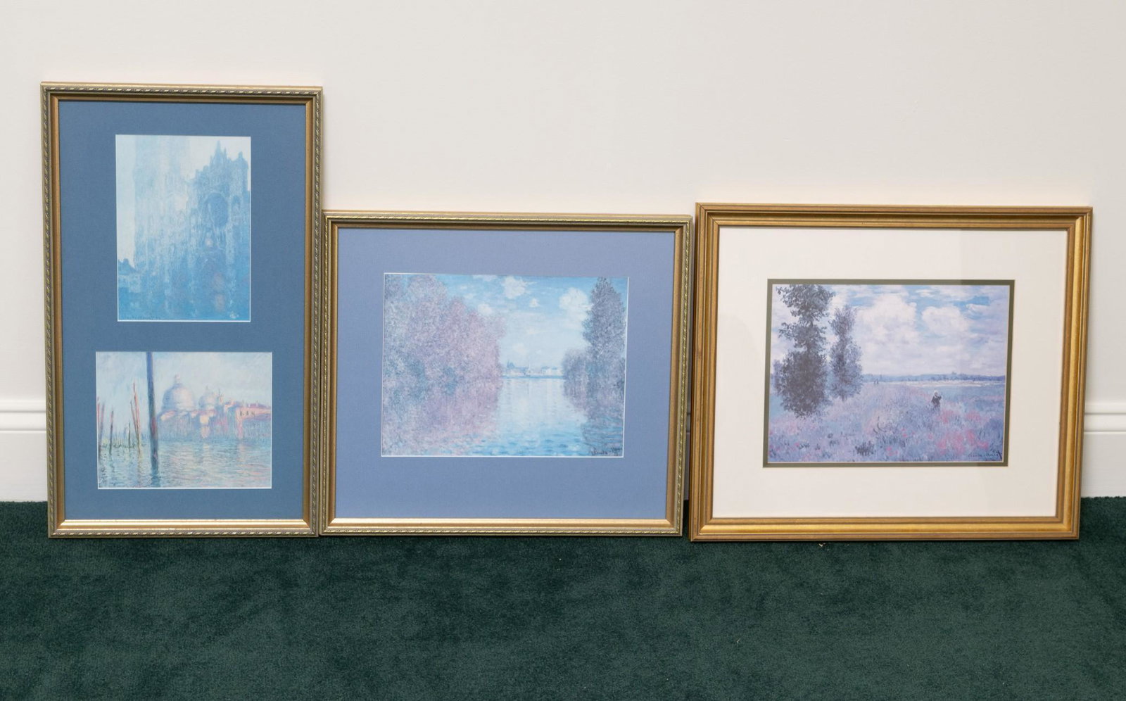 4 Monet Prints: Lot to be picked up from Linglestown, Rd Harrisburg. Modern Office Building,3rd floor with elevator. To be picked up on Friday 7-28-23 between 10-2 by appointment only. Overall with frame 12-1/2" to 1