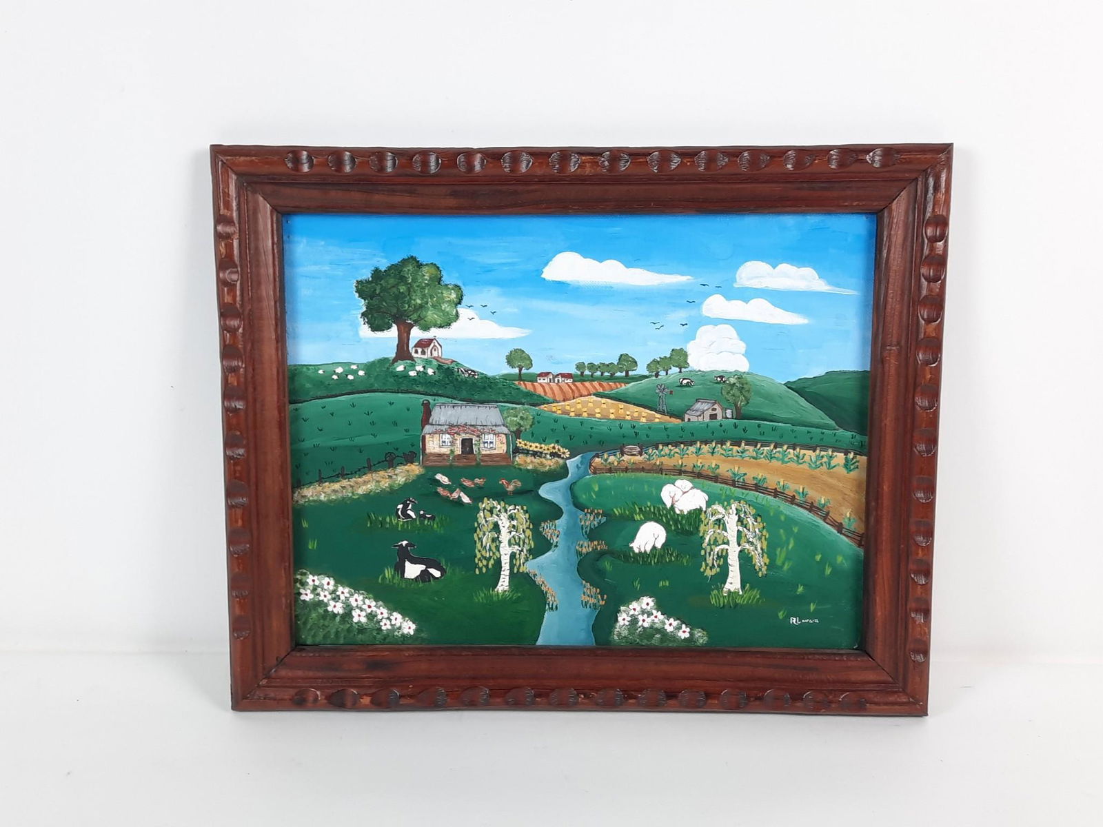 Robert Langill Folk Art Farm Painting (1 of 2)