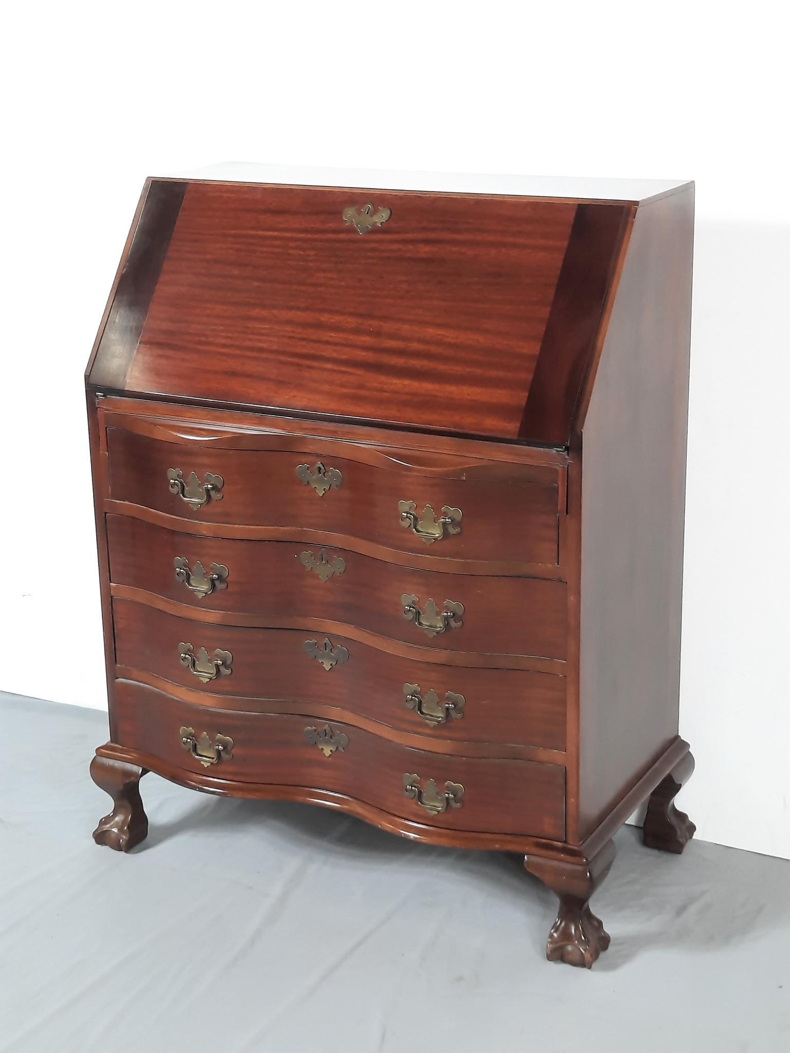 Maddox Serpentine Drop Front Desk with Ball and Claw Feet (1 of 9)