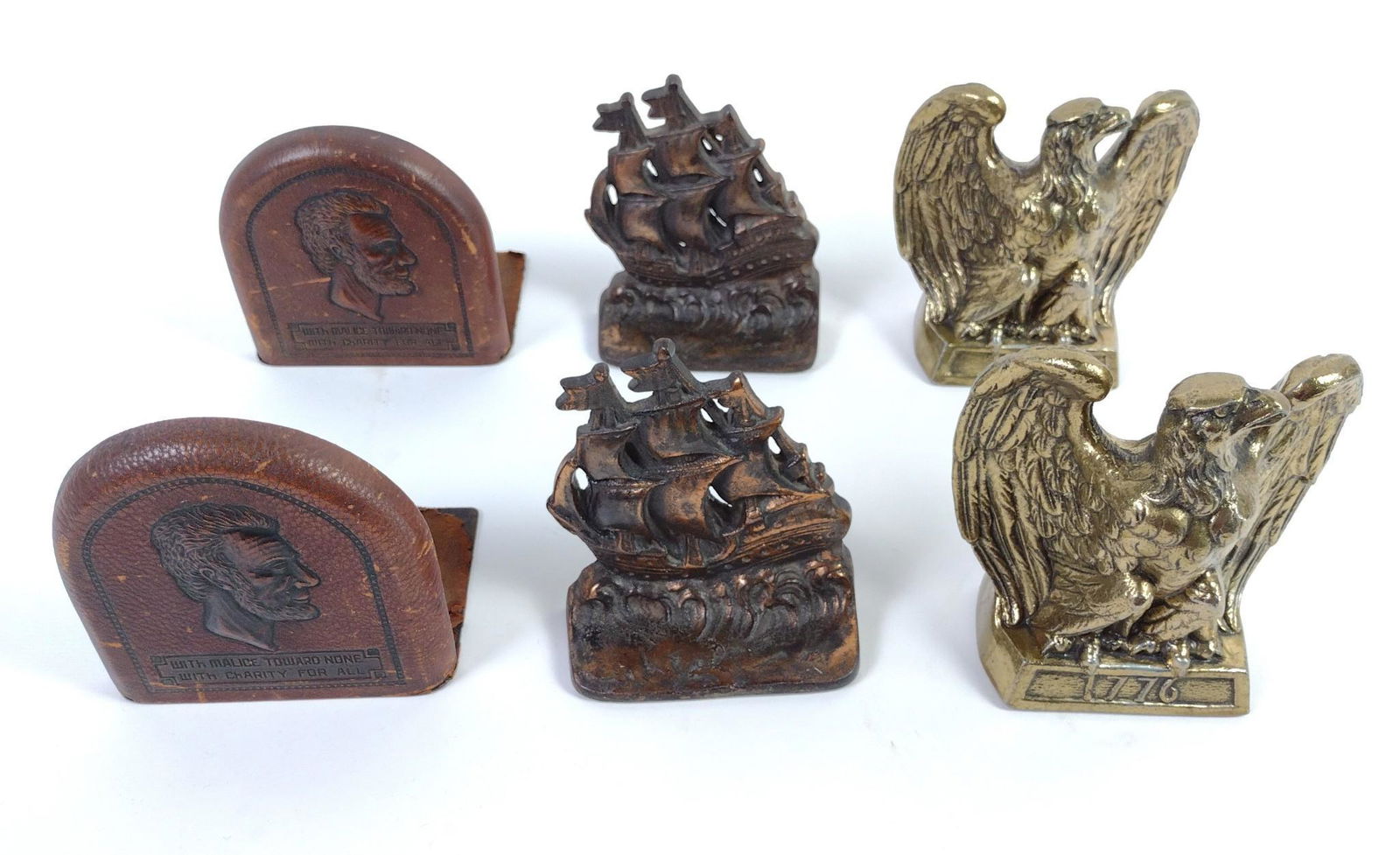 3 Prs Bookends Incl Colonial Virginia Eagle (1 of 6)