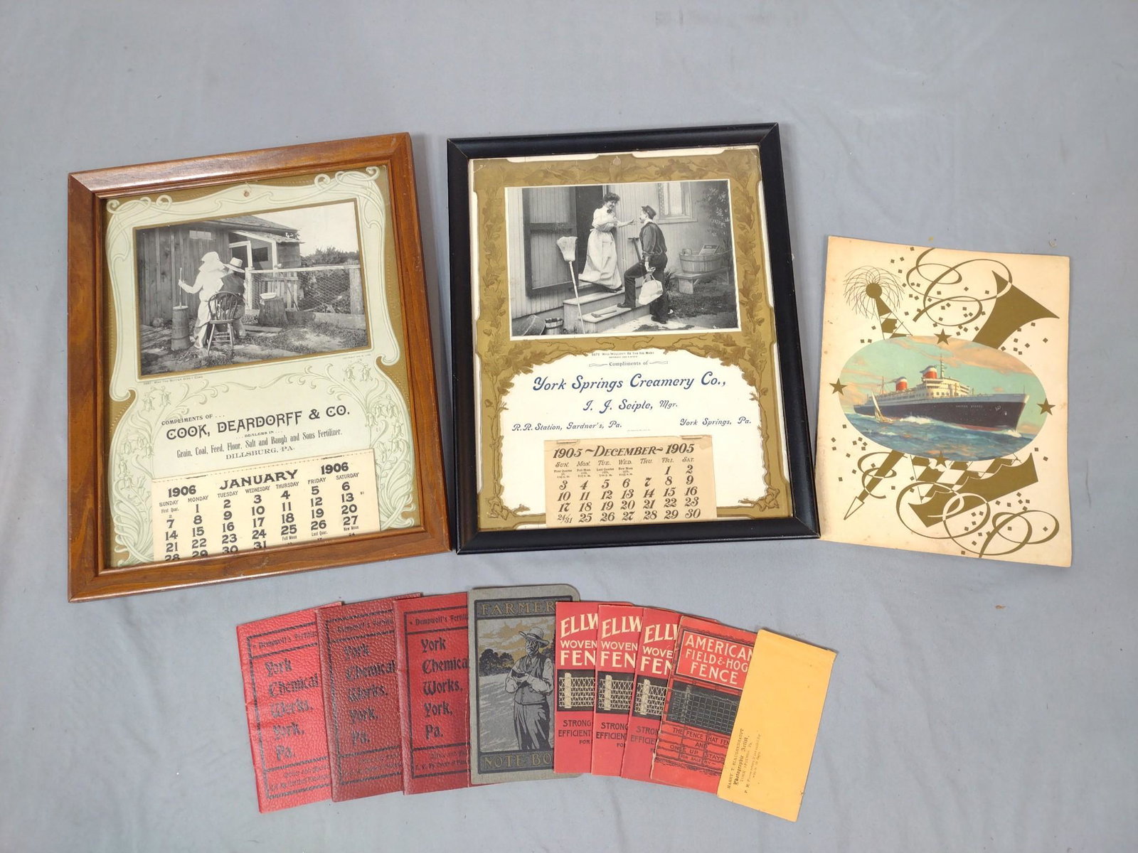 12 Pcs Ephemera Incl Farming & S.S. United States (1 of 4)
