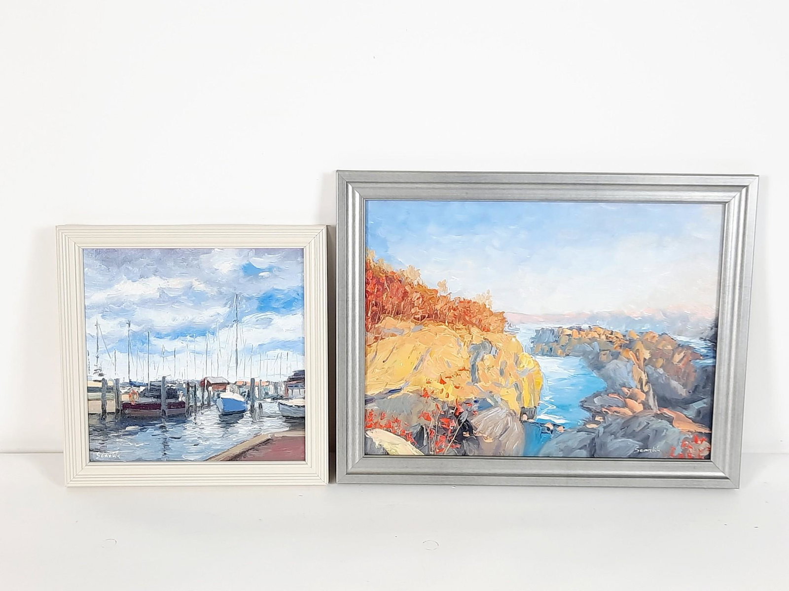 2 Sean Wu Paintings incl Sail Boats (1 of 5)