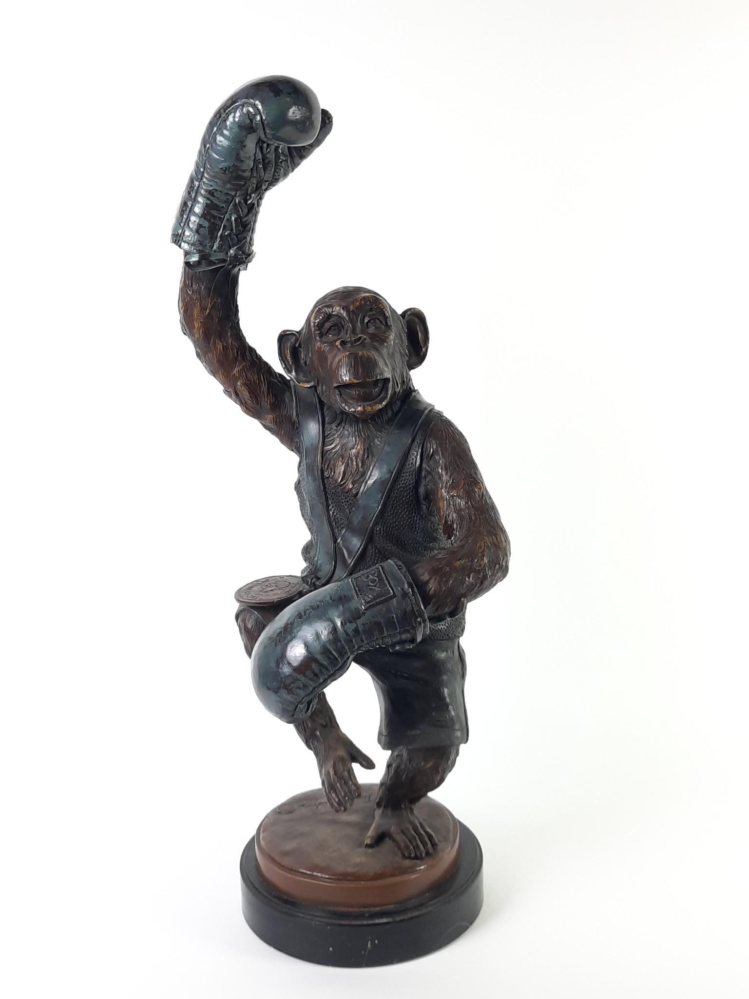 Jim Davidson Monkey Boxing Champion Bronze Sculpture (1 of 5)