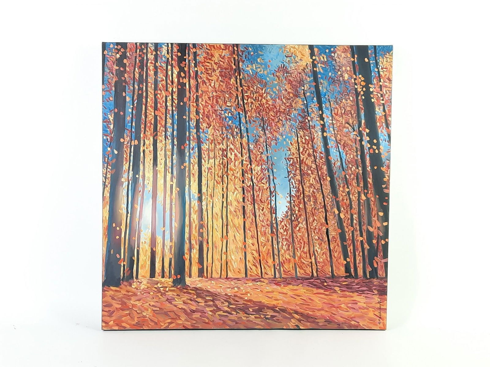 George Bazanhoff "Fall Trees" Painting on Canvas (1 of 3)