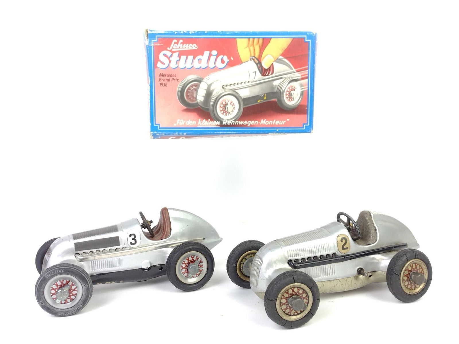 2 Schuco Studio 1936 Mercedes Grand Prix Wind Up Cars (1 of 6)