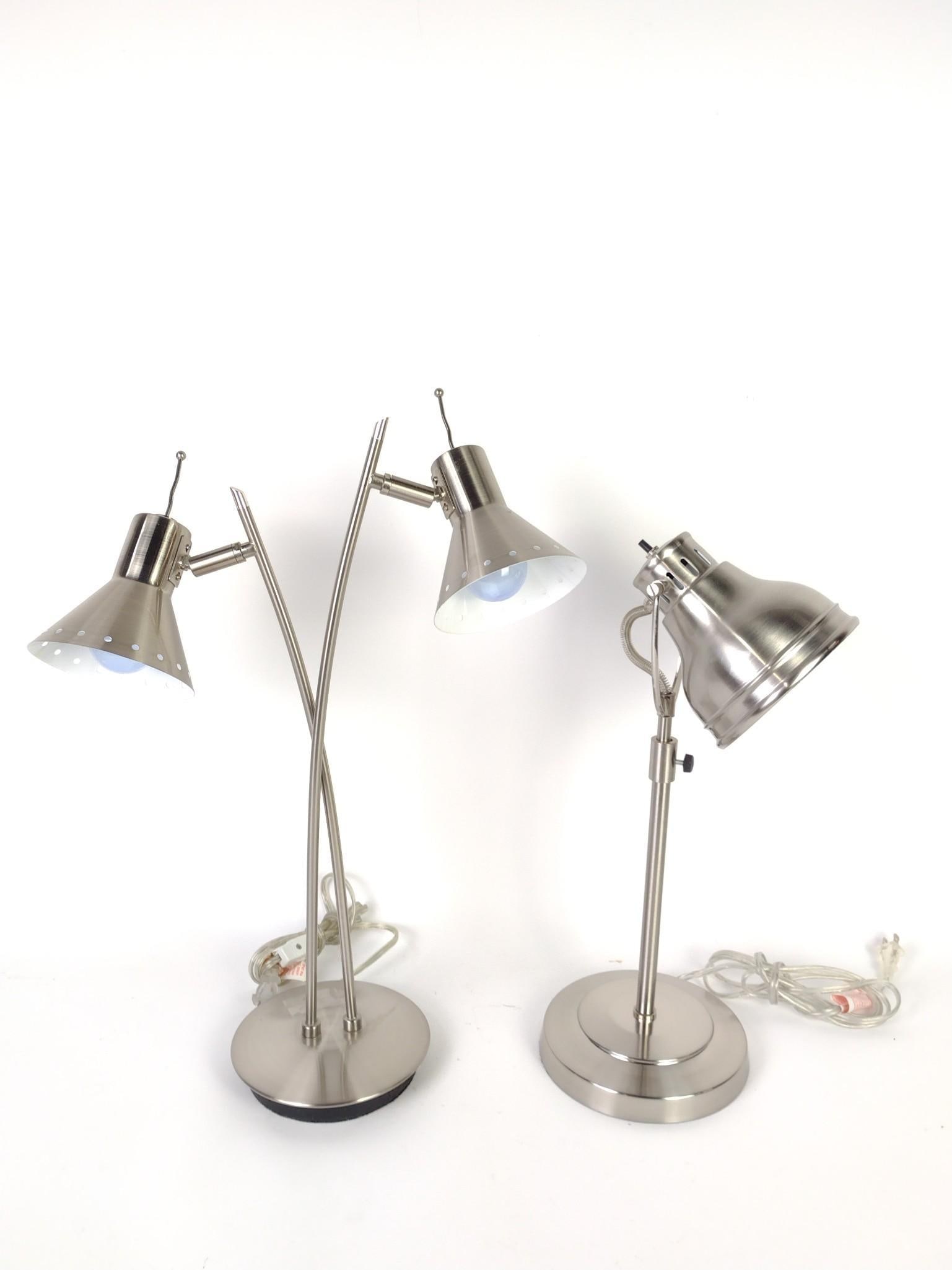 2 Brushed Metal Table Lamps (1 of 3)