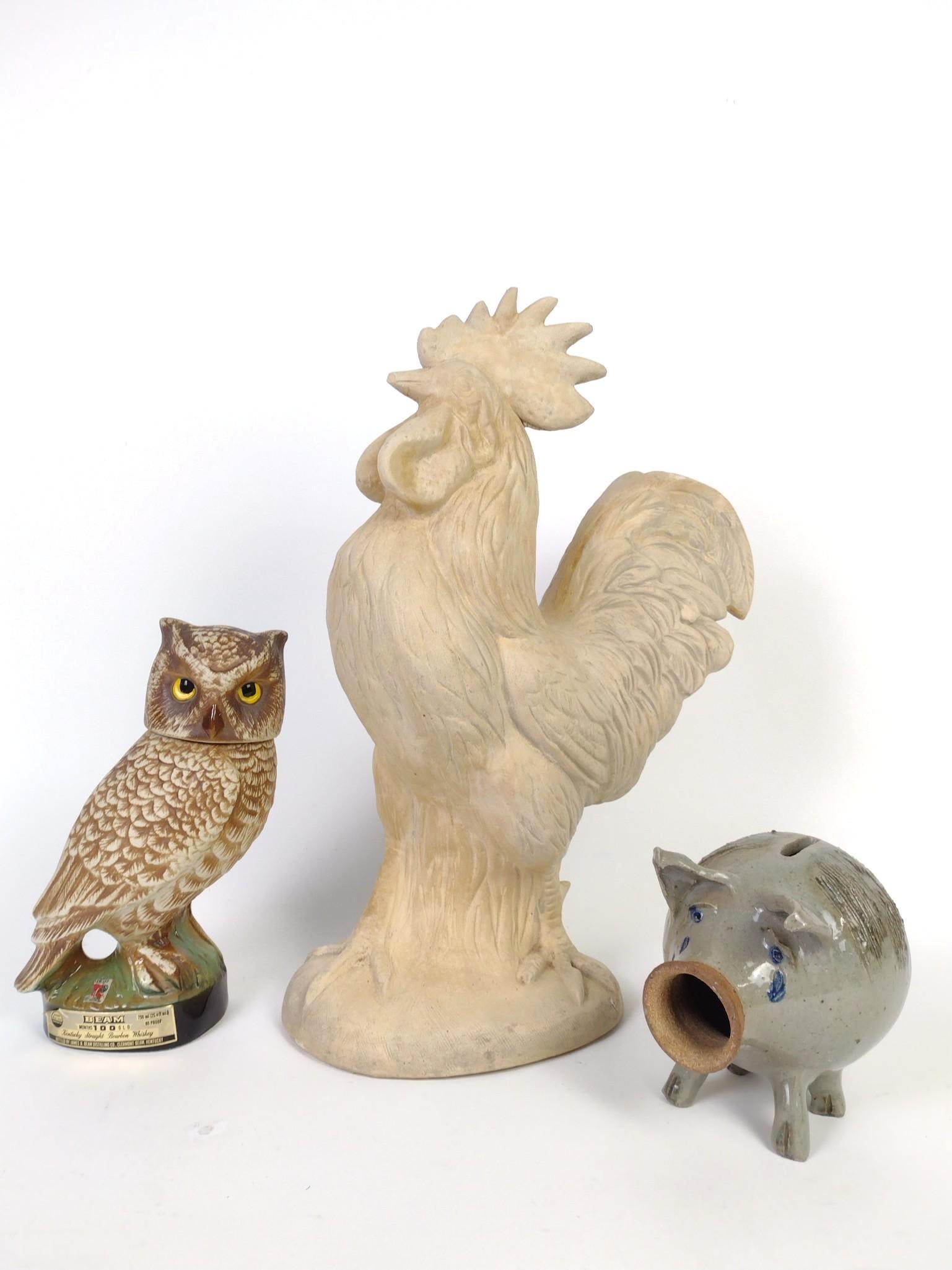 3 Ceramic Animals incl Rooster (1 of 10)