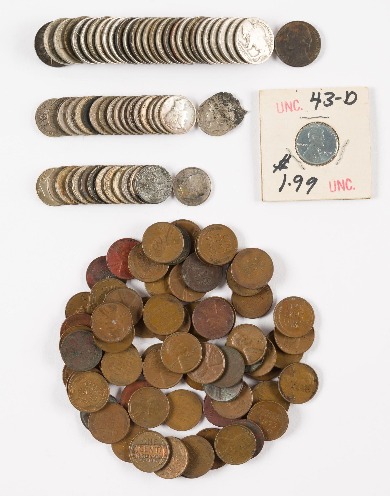 Silver Nickels, Silver Dimes & Wheat Pennies (1 of 3)