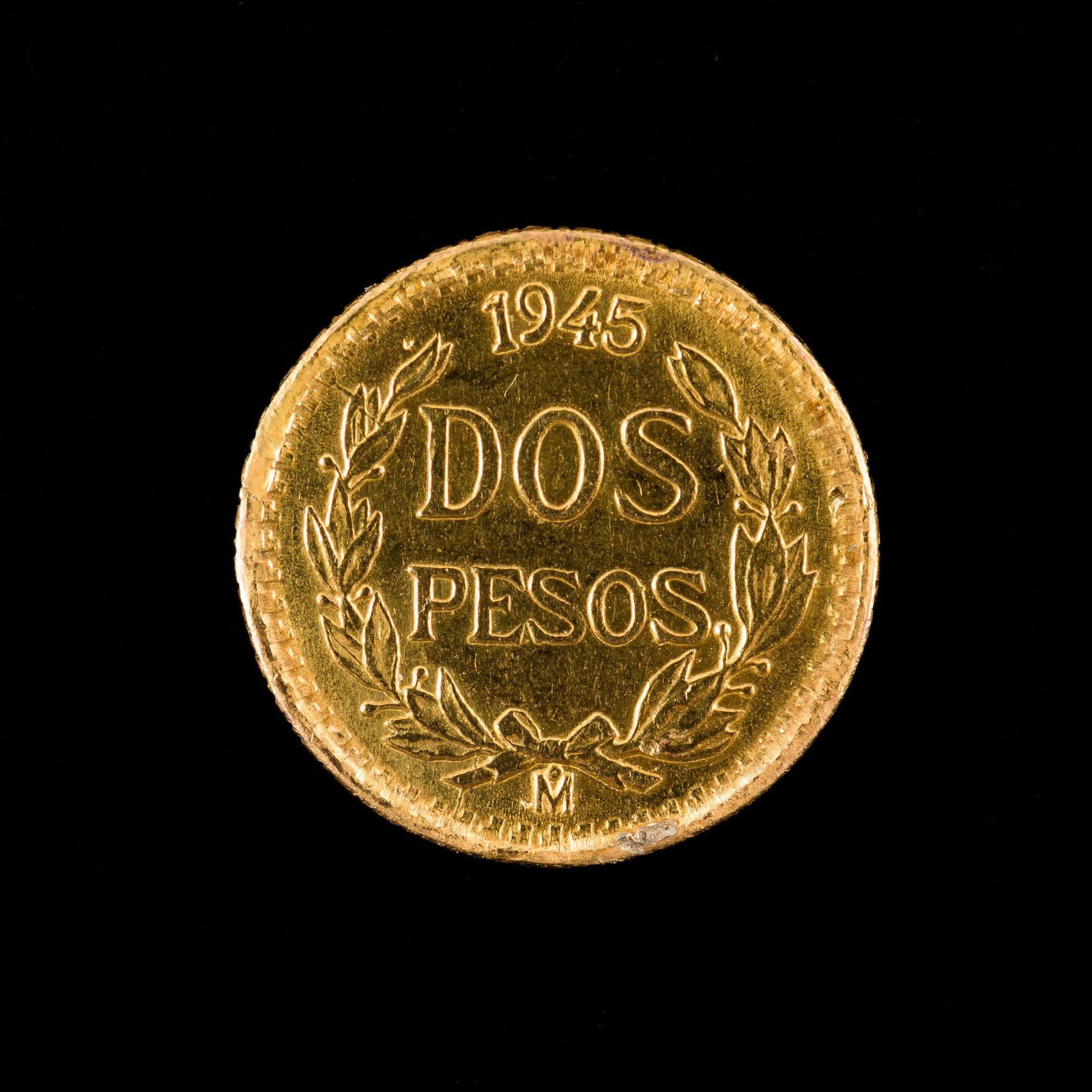 1945 Mexico Gold 2 Pesos Coin (1 of 2)