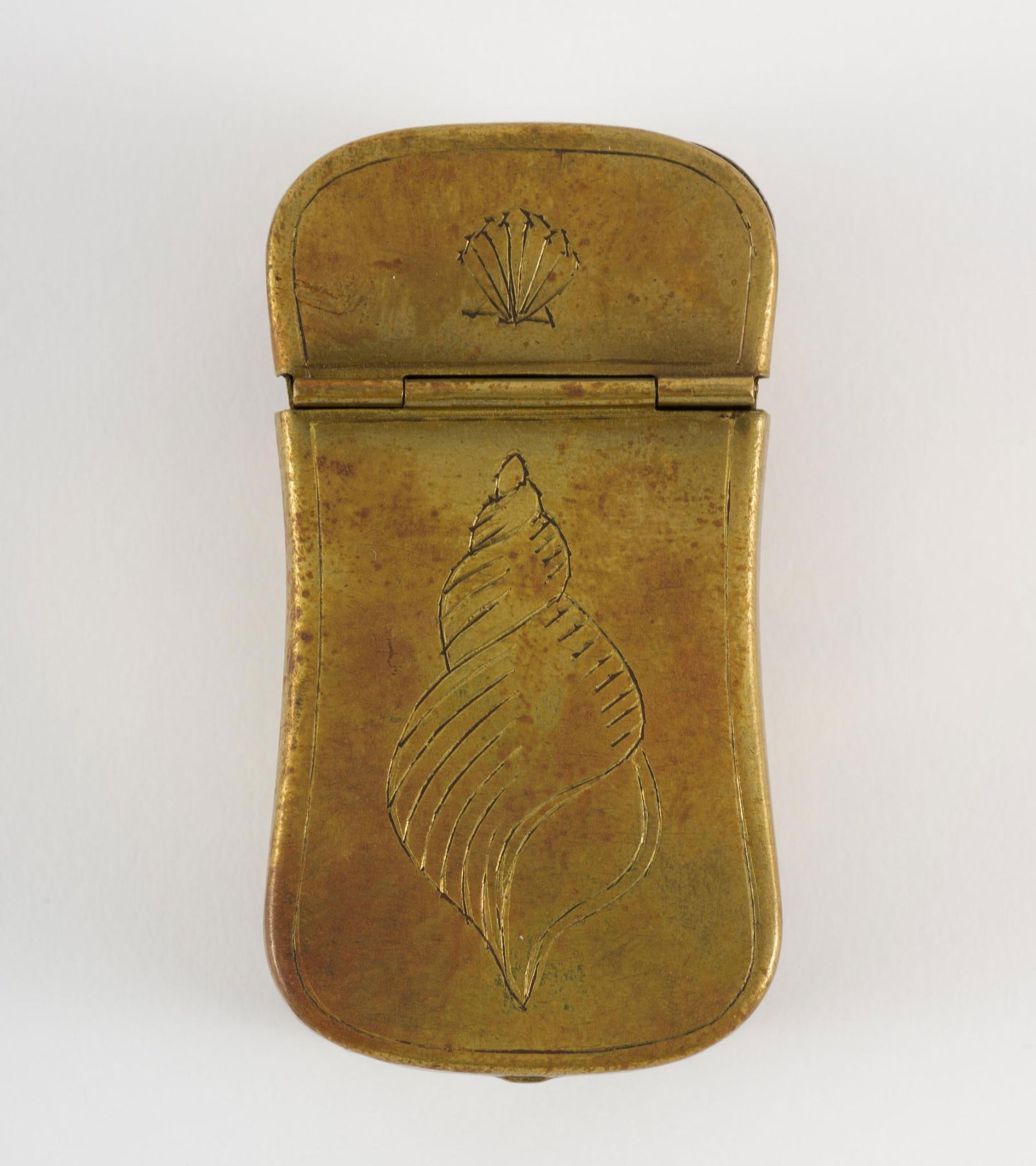 Antique Brass Box With Seashell Patterns (1 of 4)