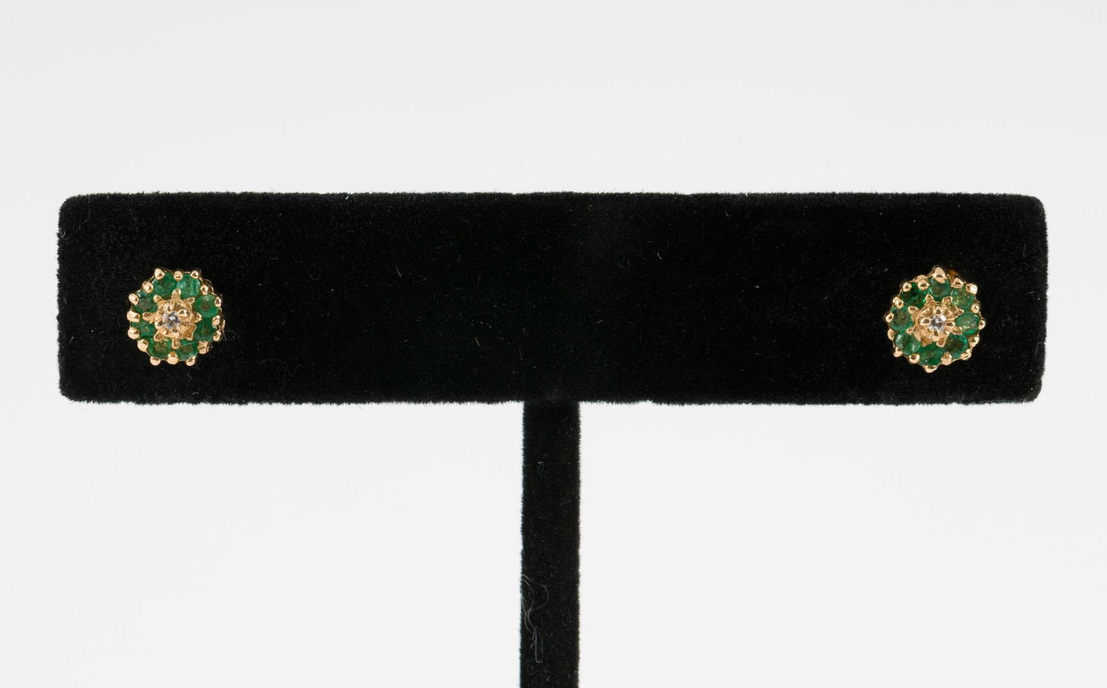 14k Gold, Emerald & Diamond Earrings (1 of 2)