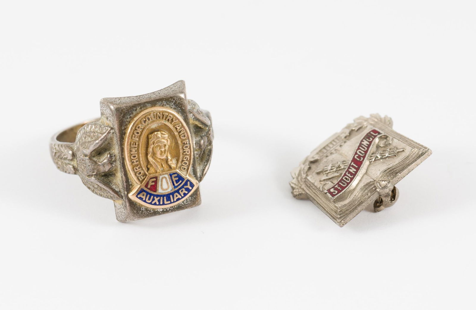 Sterling FOE Auxiliary Ring & Student Council Pin (1 of 6)
