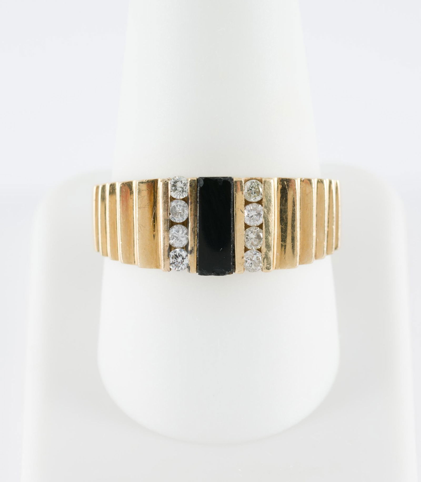 14K Gold, Onyx & Diamond Ring (1 of 4)