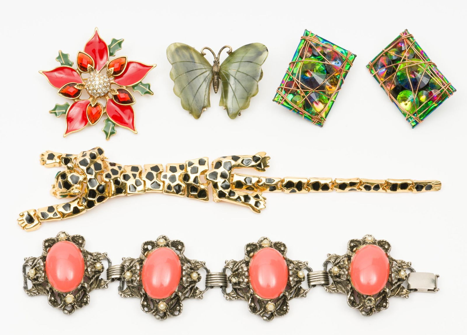 6 Pcs. Assorted Costume Jewelry Incl. Leopard Brooch (1 of 12)