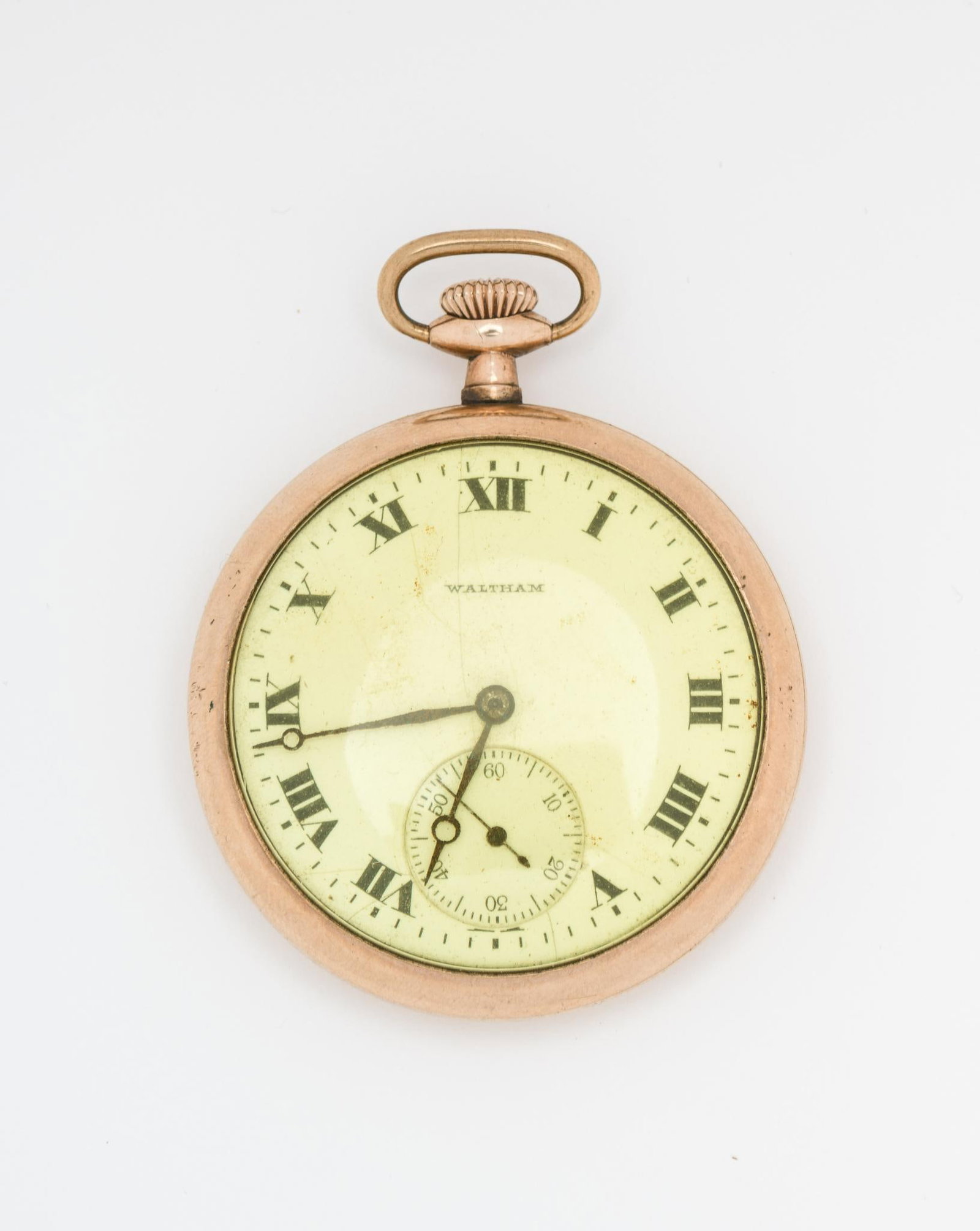 American Waltham Watch Co. Pocket Watch In Wadsworth Case: American Waltham Watch Co. screw back pocket watch in Wadsworth case. Runs. Case diameter 1-3/4". AJ.