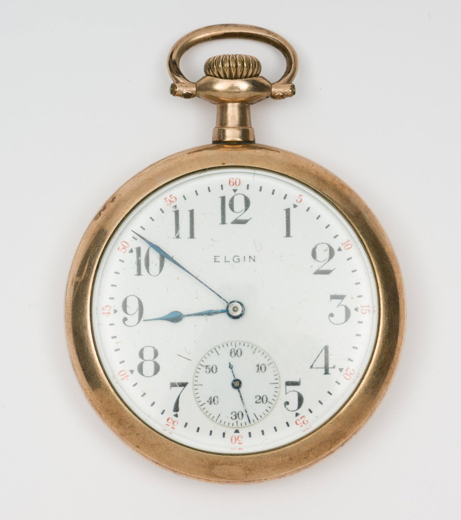 Elgin Pocket Watch: Not running. 1-5/8" face diameter. AJ.