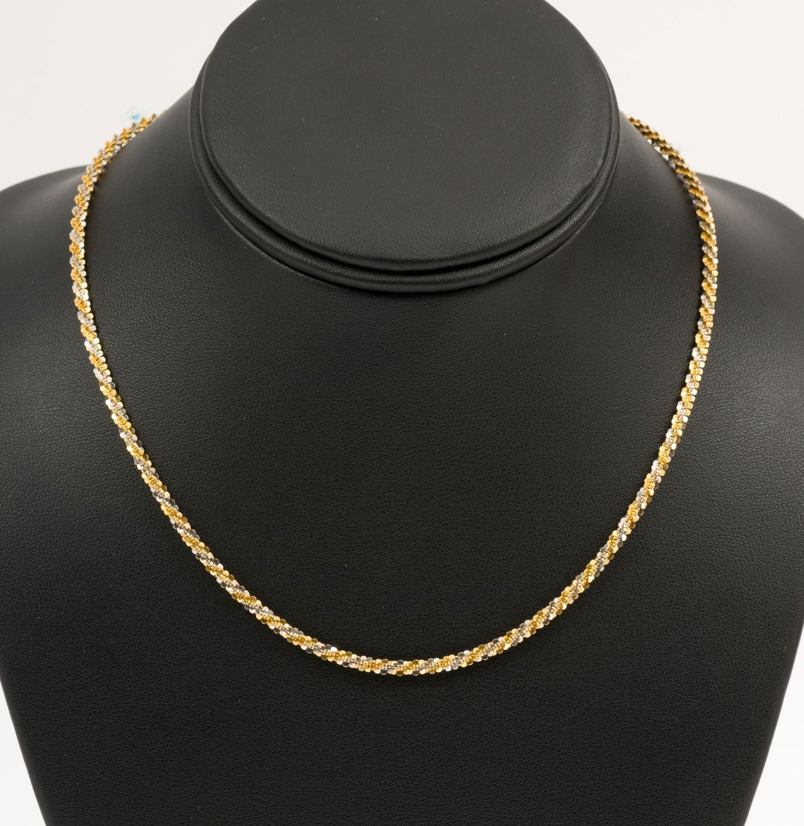 14K Italian Two Tone Gold Rope Chain Necklace (1 of 4)