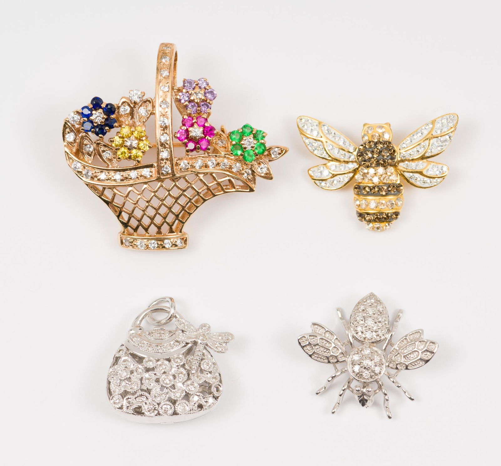 Sterling Brooch, Charm, and Two Pendant brooches (1 of 6)