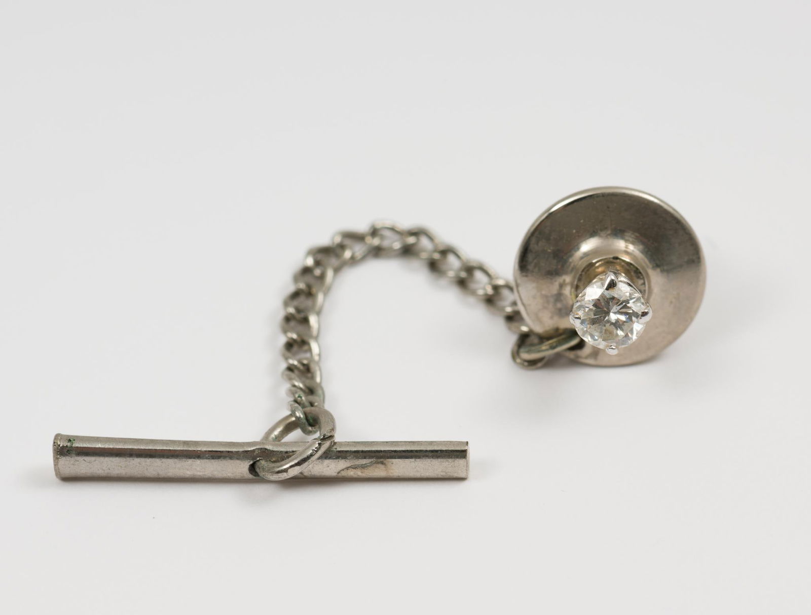 14K White Gold & Diamond Tie Pin (1 of 2)