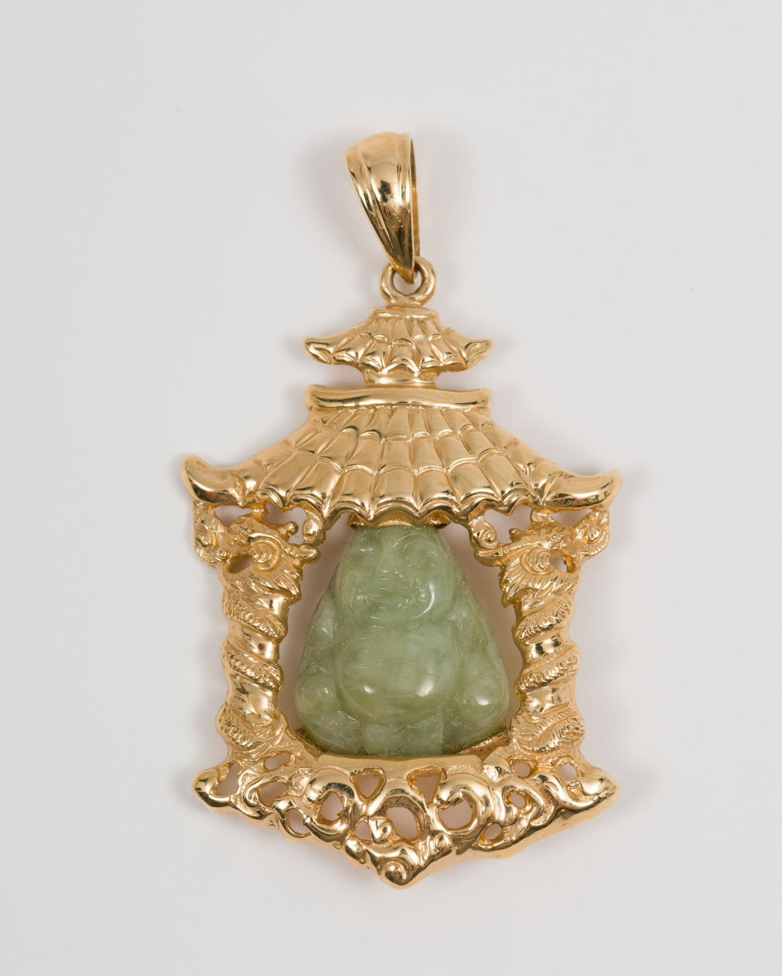 Sanuk 14K Gold and Jade Buddha Necklace (1 of 3)
