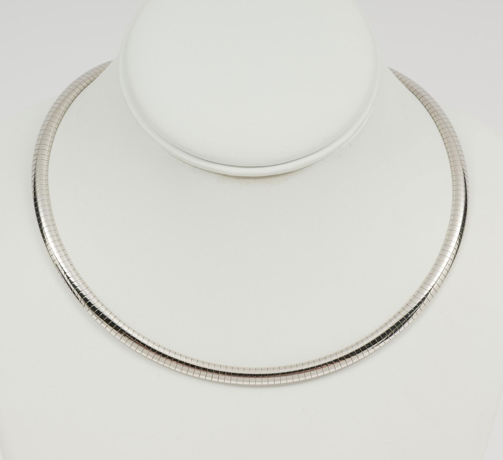 14K White Italian Gold Omega Necklace (1 of 4)