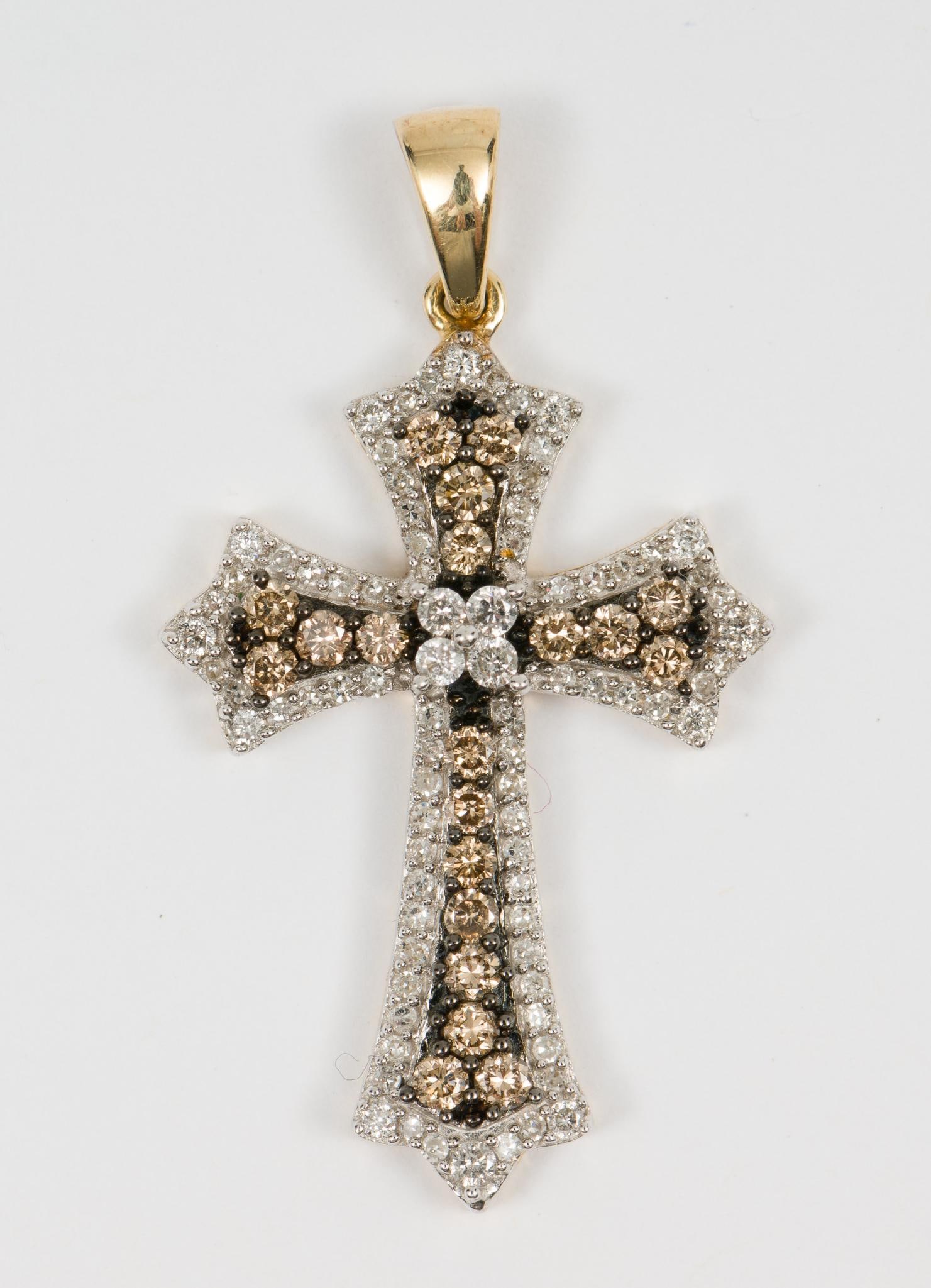 14K Diamond Cross Pendant (1 of 3)