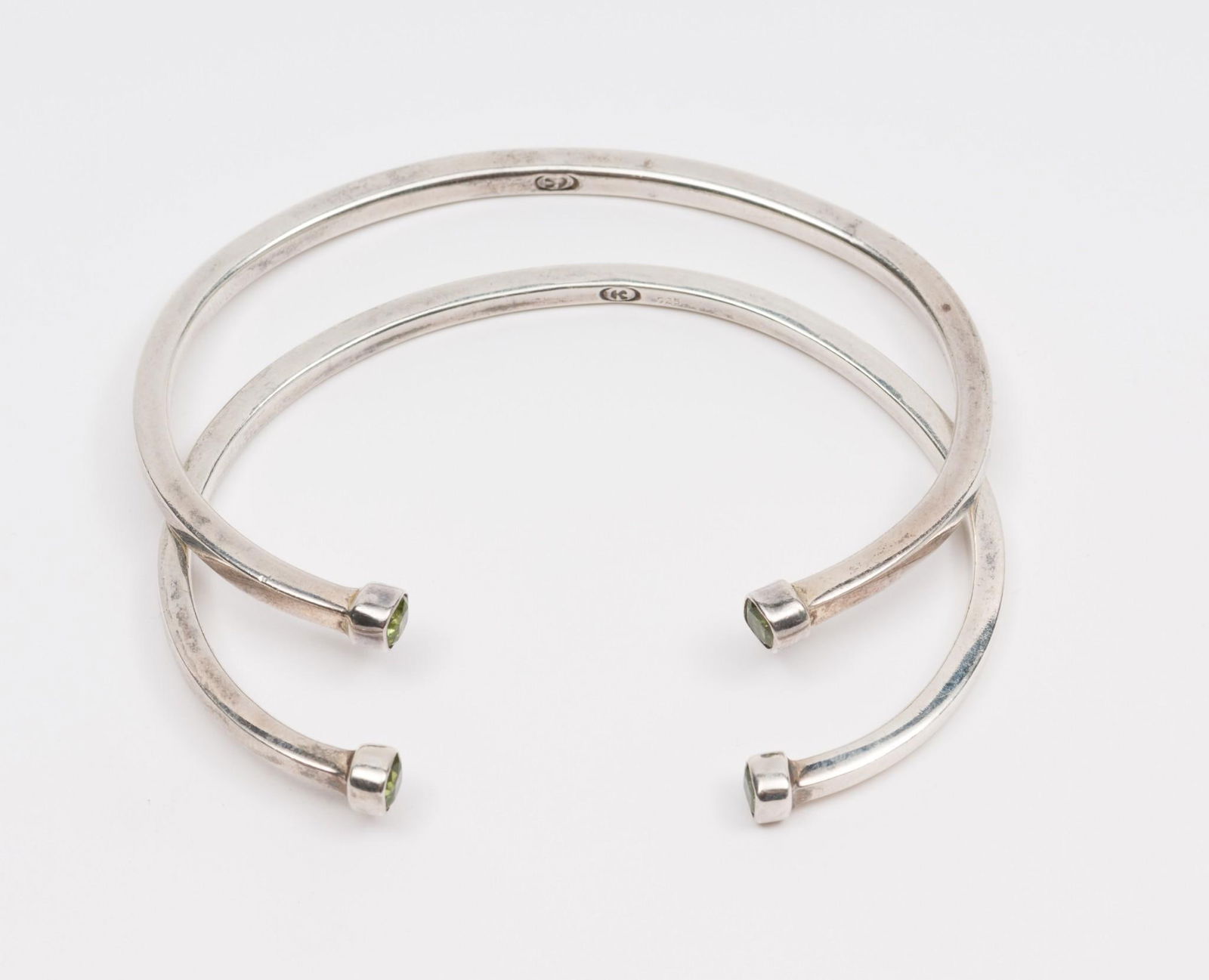 2 Sterling and Peridot Cuff Bracelets (1 of 5)