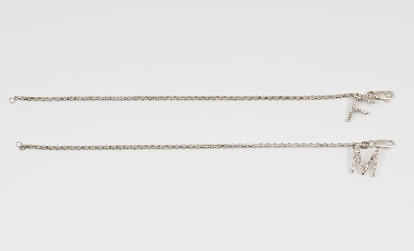 14K White Gold Initial Charm Bracelets (1 of 7)