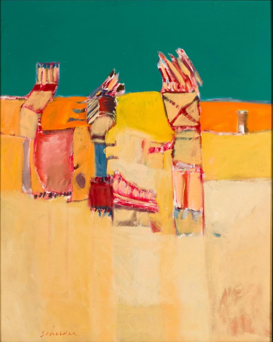 Fritz Scholder (1937-2005 American) "Adobe Image" Oil on Canvas (1 of 6)