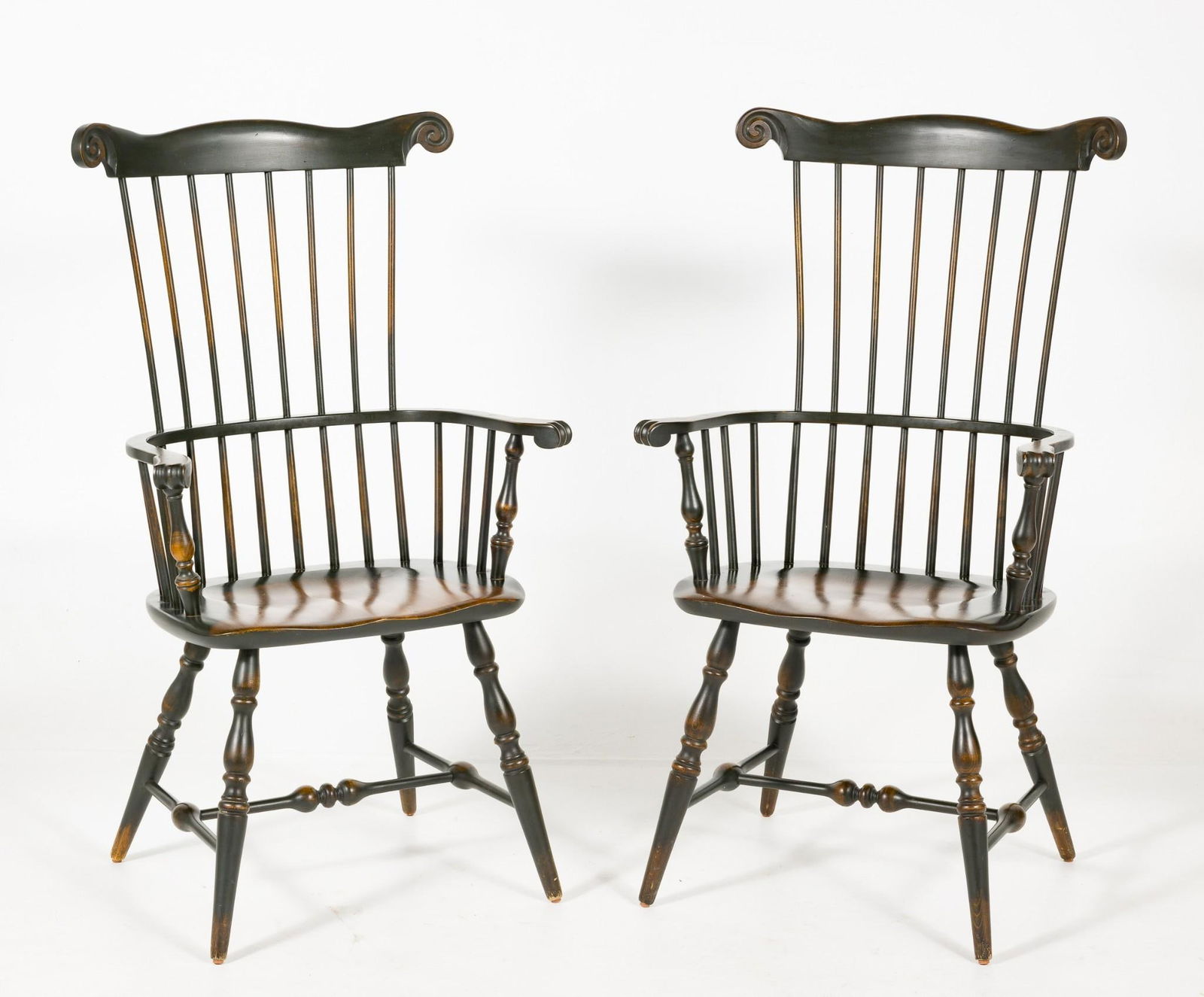 Pr. Contemporary Comb Back Arm Chairs (1 of 9)