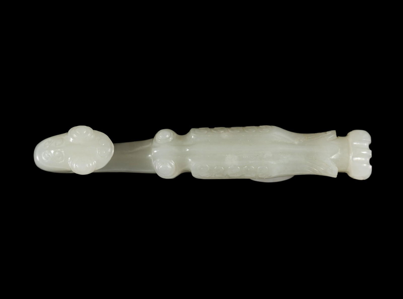 Qing Dynasty (1636-1912) Celadon Jade Belt Hook Praying Mantis (1 of 7)