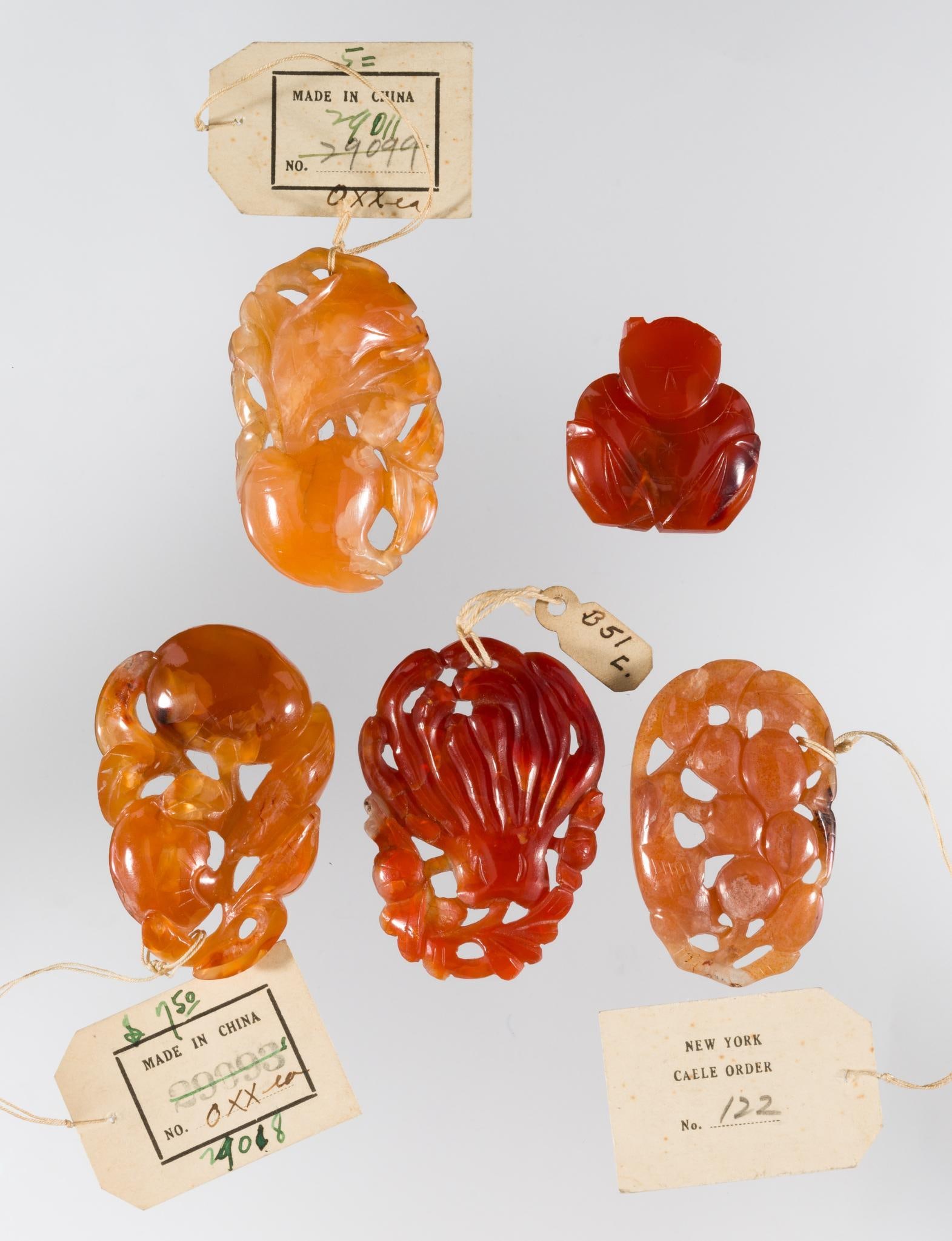 5 Qing Dynasty (1636-1912) Carved Stones: DESCRIPTION: Includes hand fruit, fu bat, gourd, and buddha carved stones. Qing dynasty was a Manchu-led imperial dynasty and it was the last imperial dynasty in China. PROVENANCE: George Henne Novemb