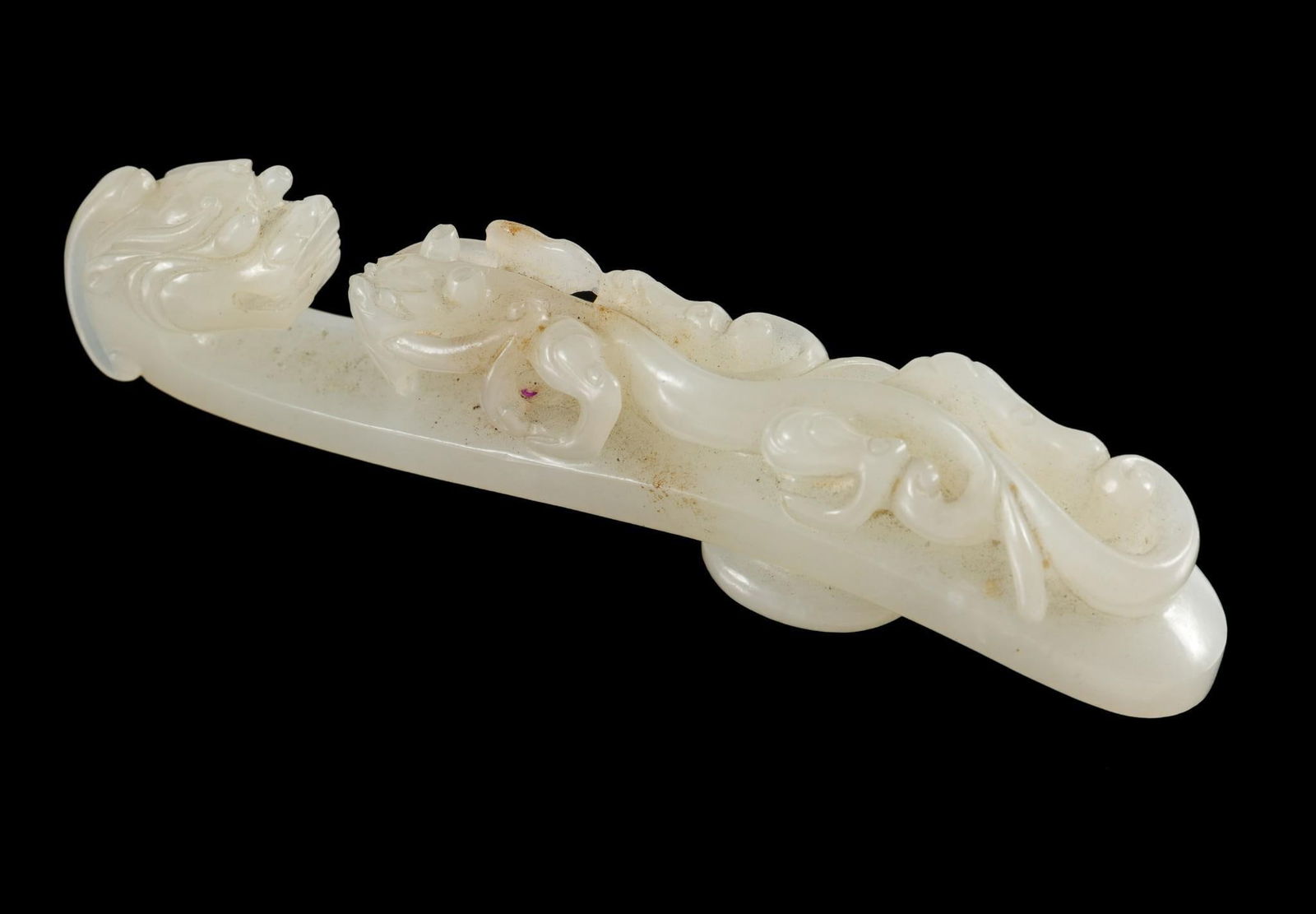 Qing Dynasty (1636-1912) Celadon Jade Carved Belt Hook (1 of 7)