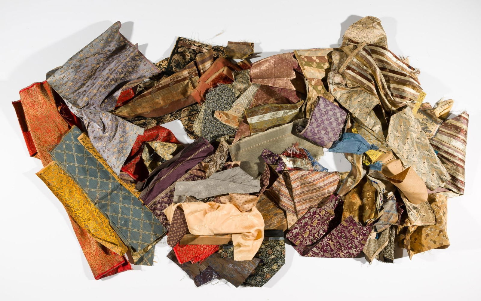 74 Pcs. Chinese & Japense Silk Scraps (1 of 7)