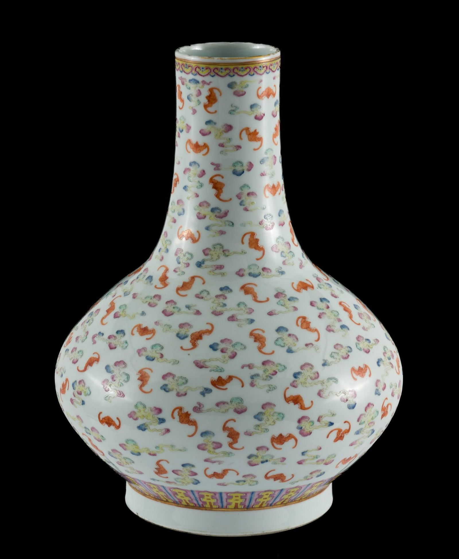 Famille Rose "Bats" Guangxu Vase (1 of 8)