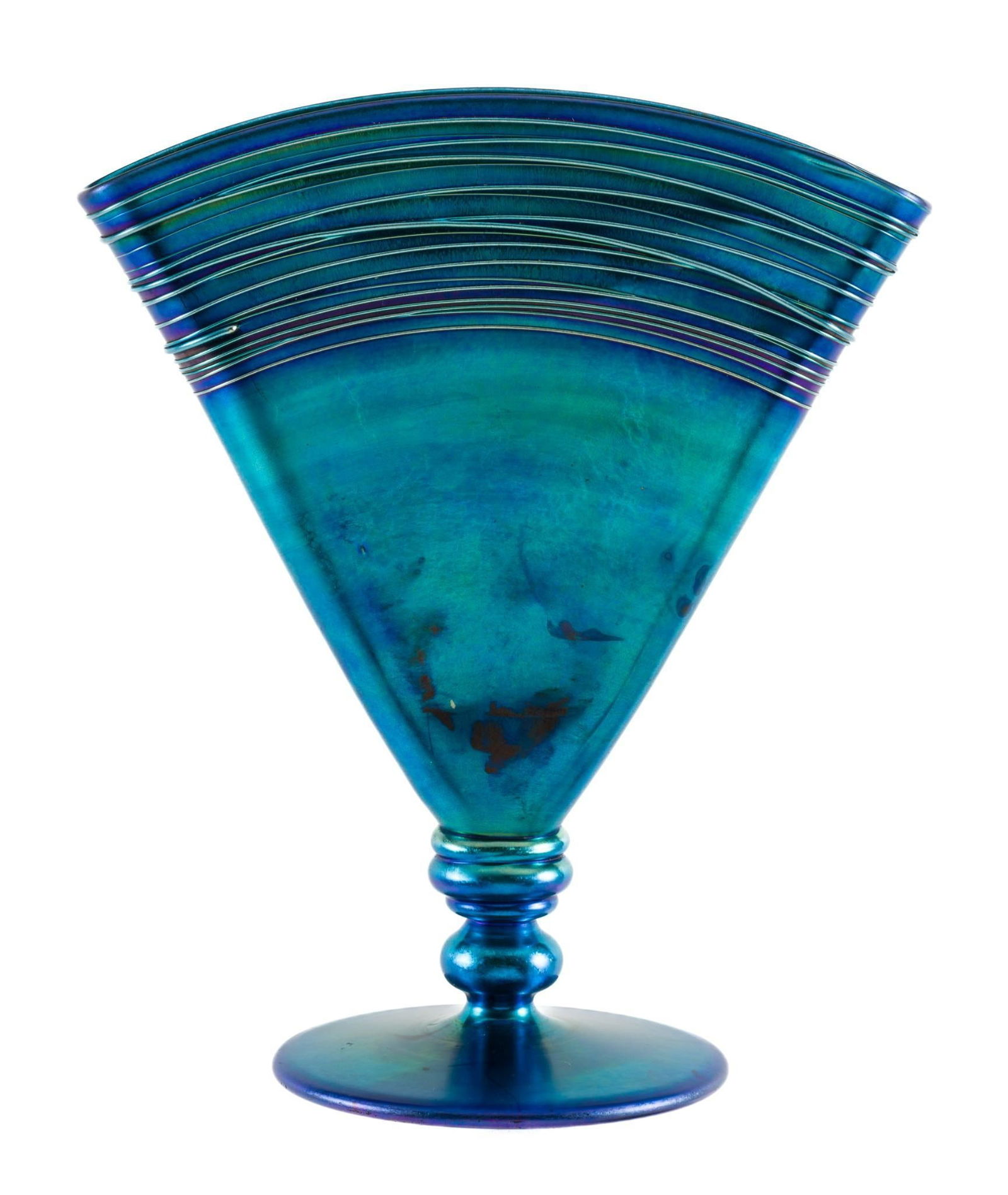 Steuben Aurene Glass Fan Vase (1 of 4)