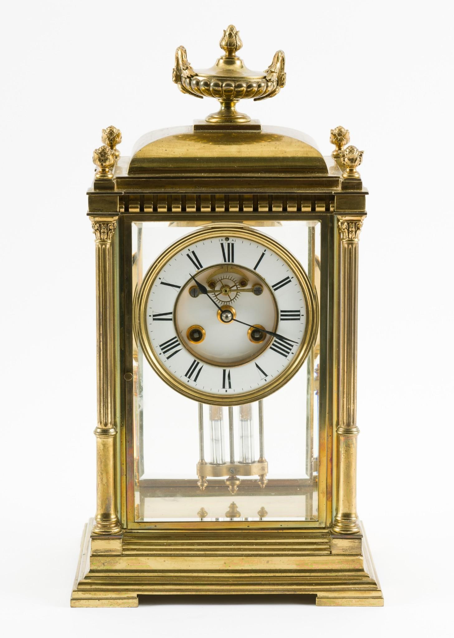 Richard & Co. Brass Crystal Regulator Clock (1 of 7)