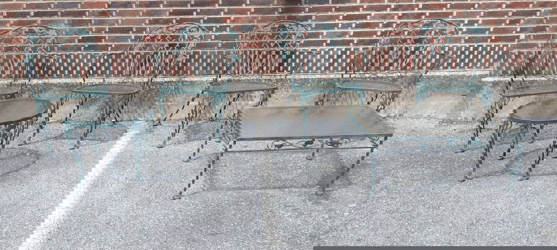 5 Pc Wrought Iron Outdoor Set