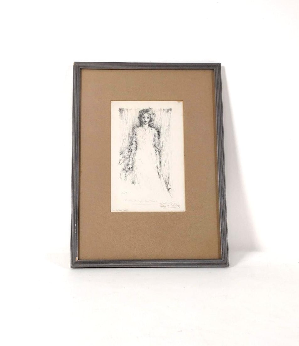 Ernest Haskell "Maud Adams" Charcoal Drawing (1 of 3)
