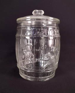 Planters Peanuts Store Counter Jar: 8-1/4" diameter x 12-1/2" high. Some chips to interior rim. LR / BA