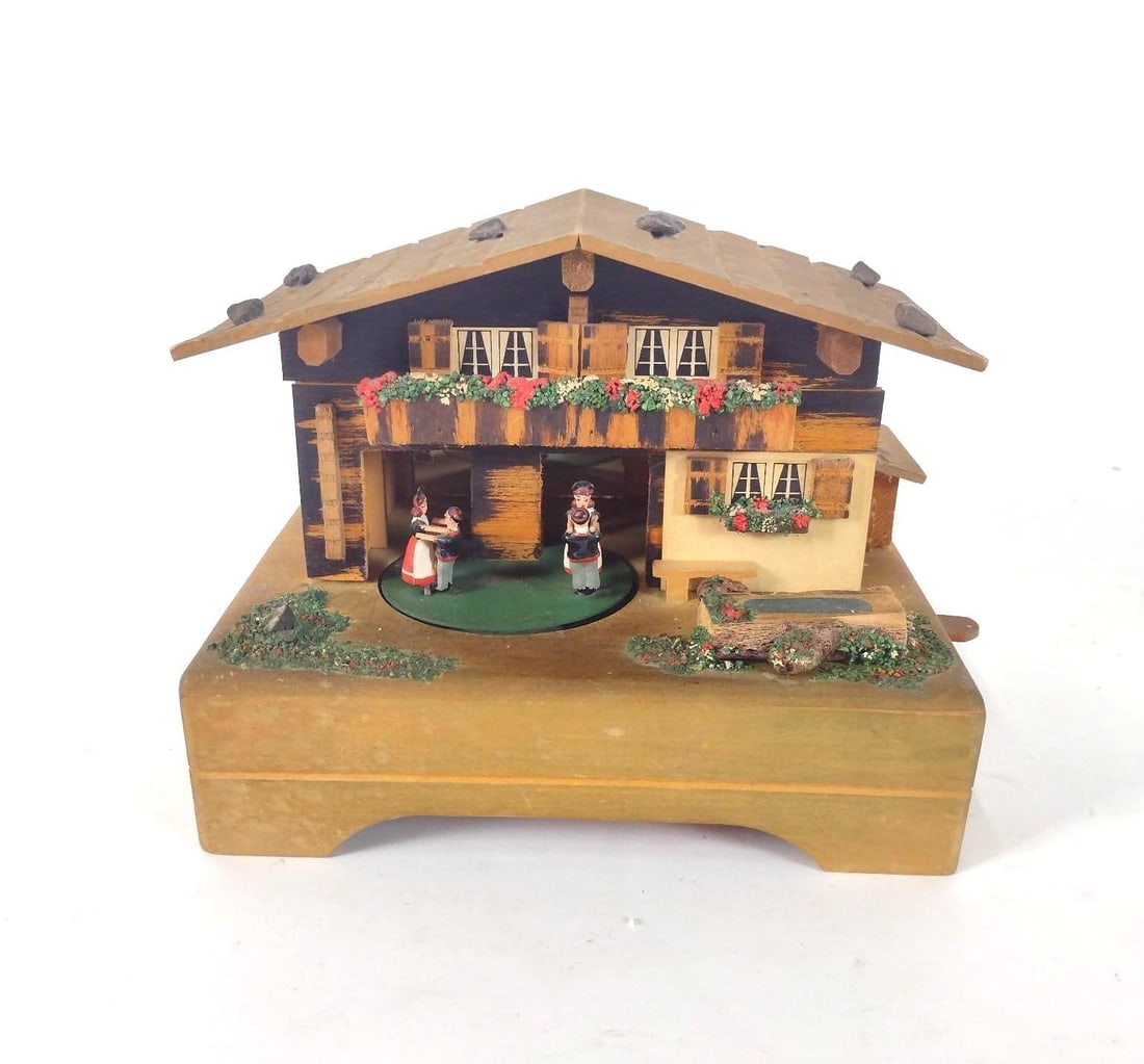 Reuge "Tales From The Vienna Woods" Swiss Music Box: Working. 8-1/4" wide x 5-1/2" deep x 6" high. LR / BA