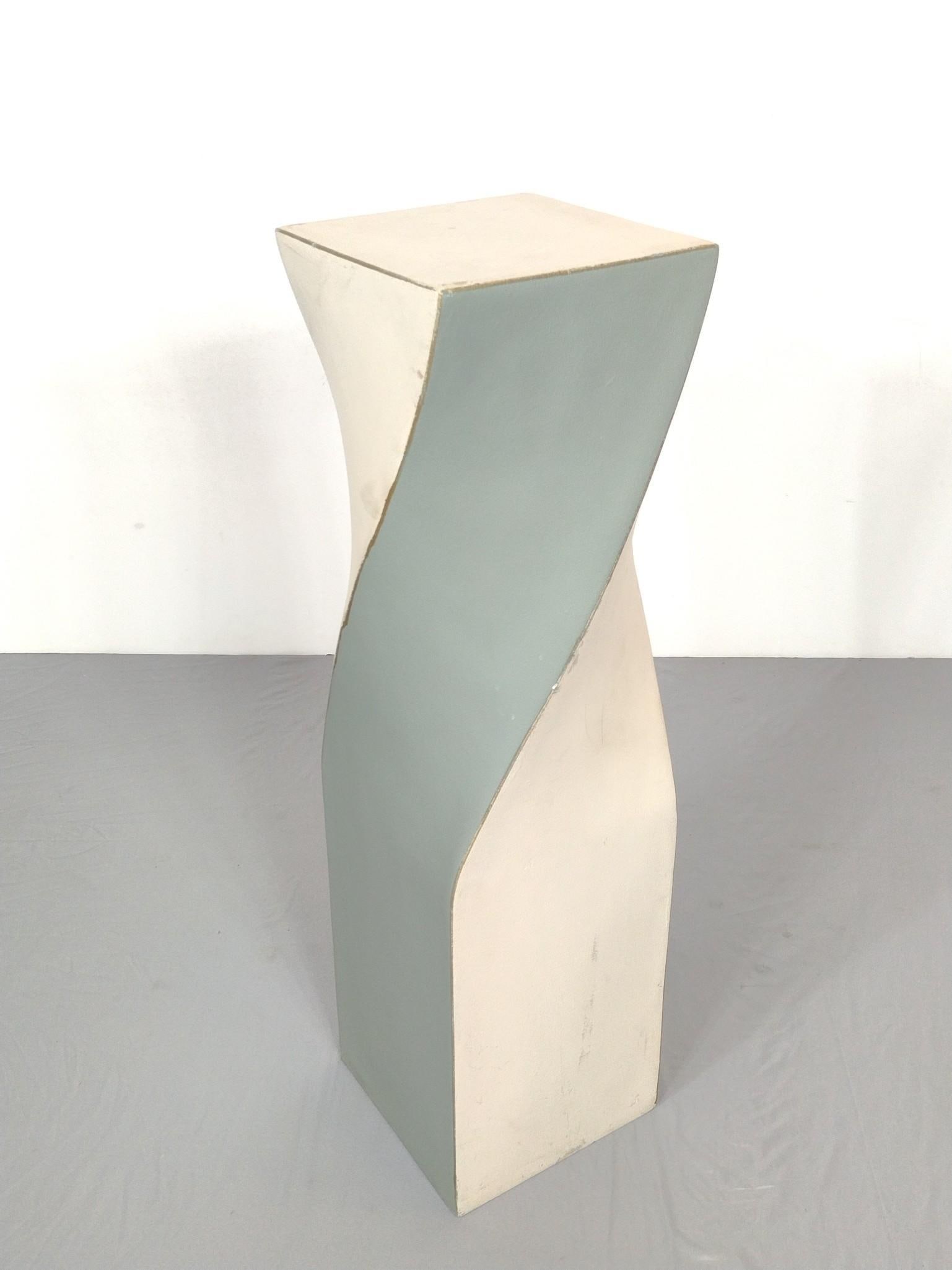 2 Toned Fiberglass Column: 10" wide X 10" deep X 36" high. Has some finish loss. MG.